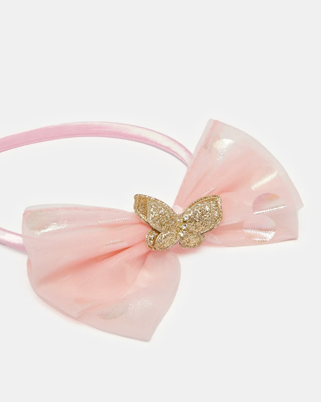 Girls Pink And White Embellished Headband Set (Pack of 2)