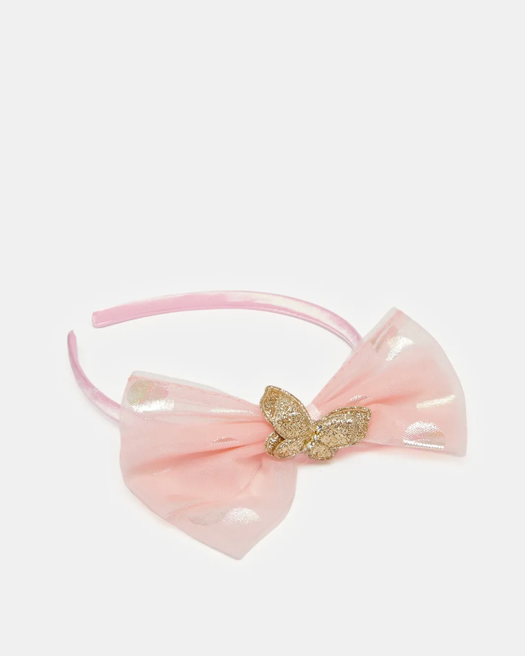 Girls Pink And White Embellished Headband Set (Pack of 2)