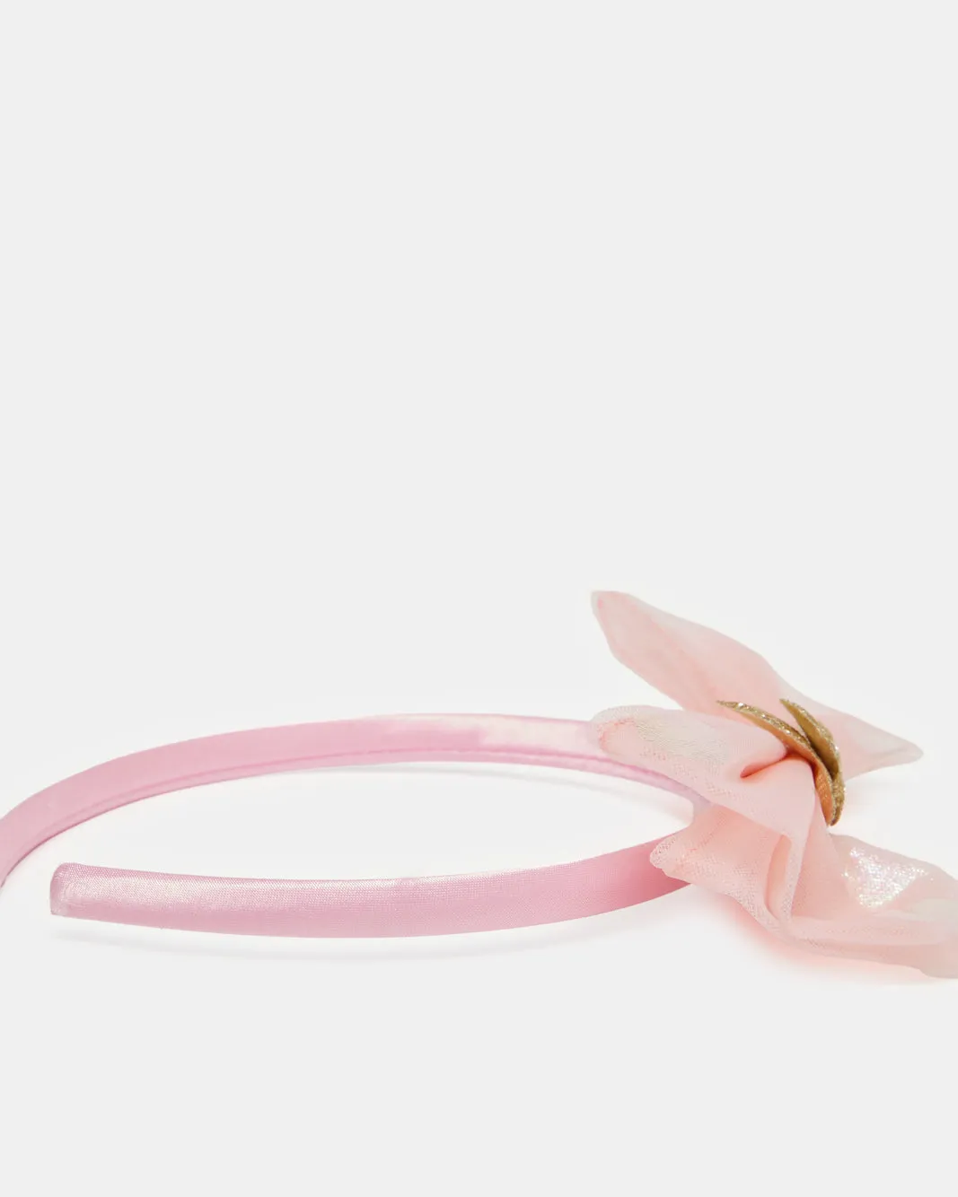Girls Pink And White Embellished Headband Set (Pack of 2)