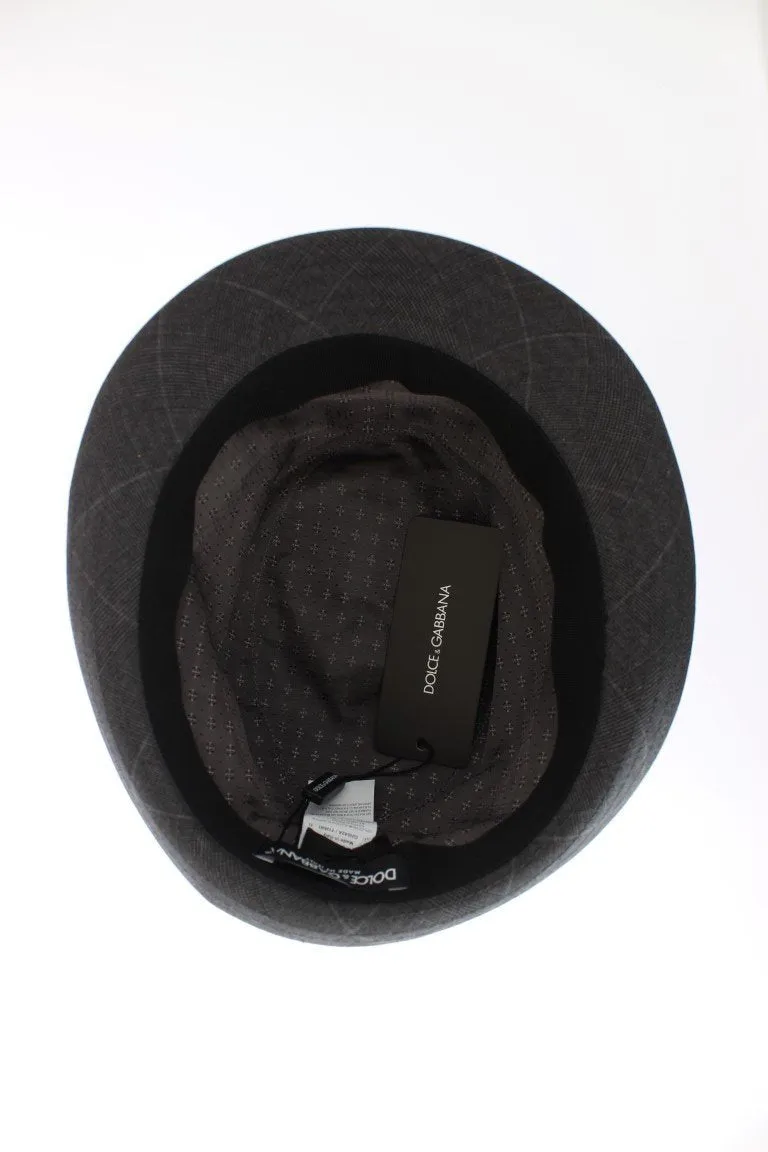 Gray Cotton Logo Fedora Trilby Hat