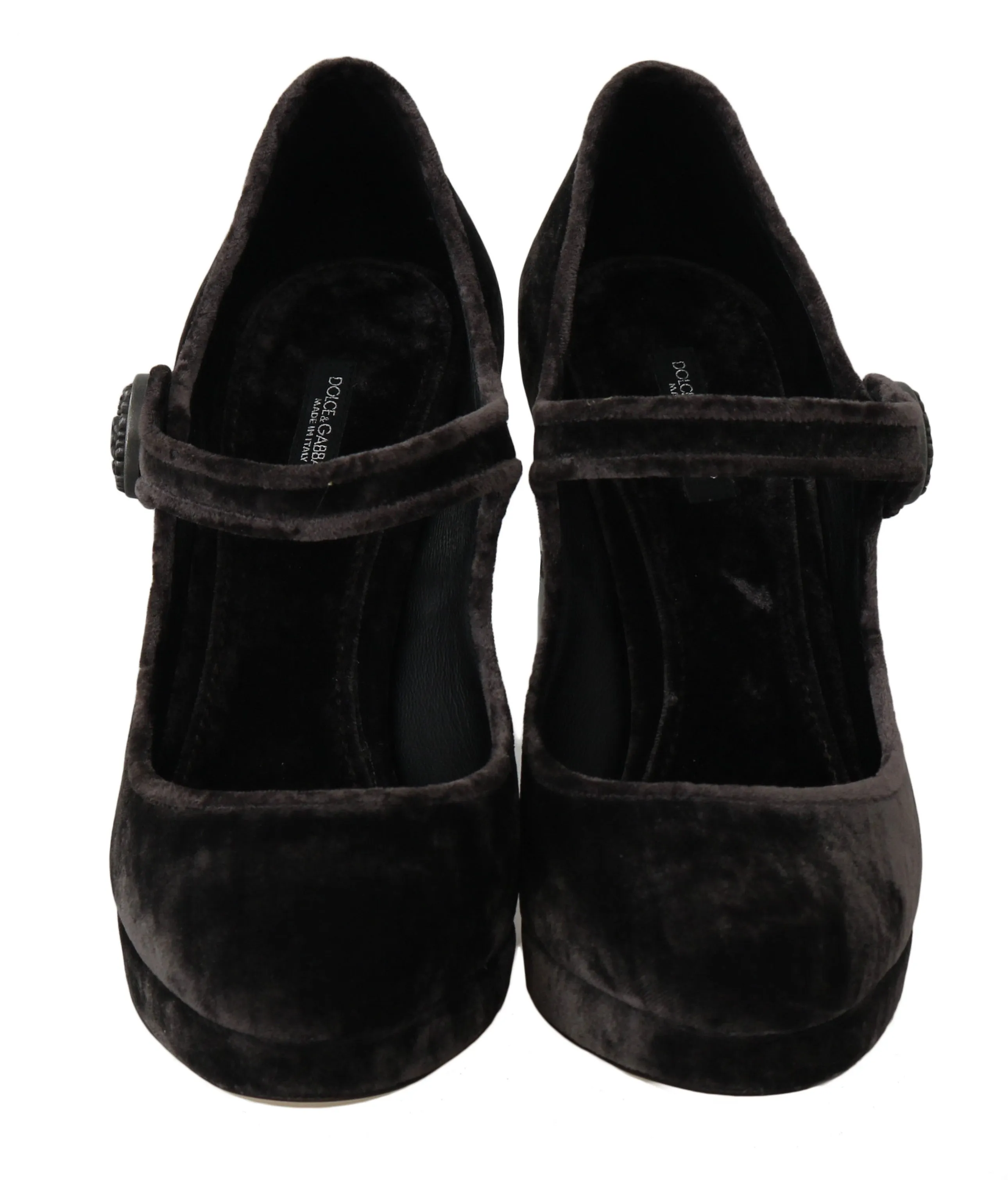 Gray Velvet Robot Heels Mary Janes