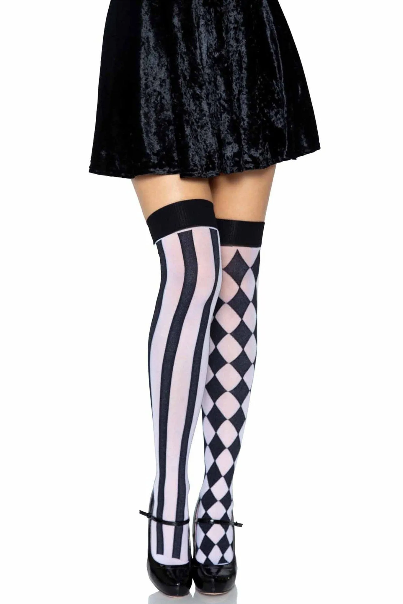 Harlequin Thigh High Stockings