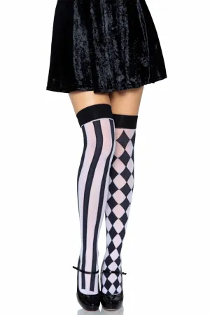 Harlequin Thigh High Stockings