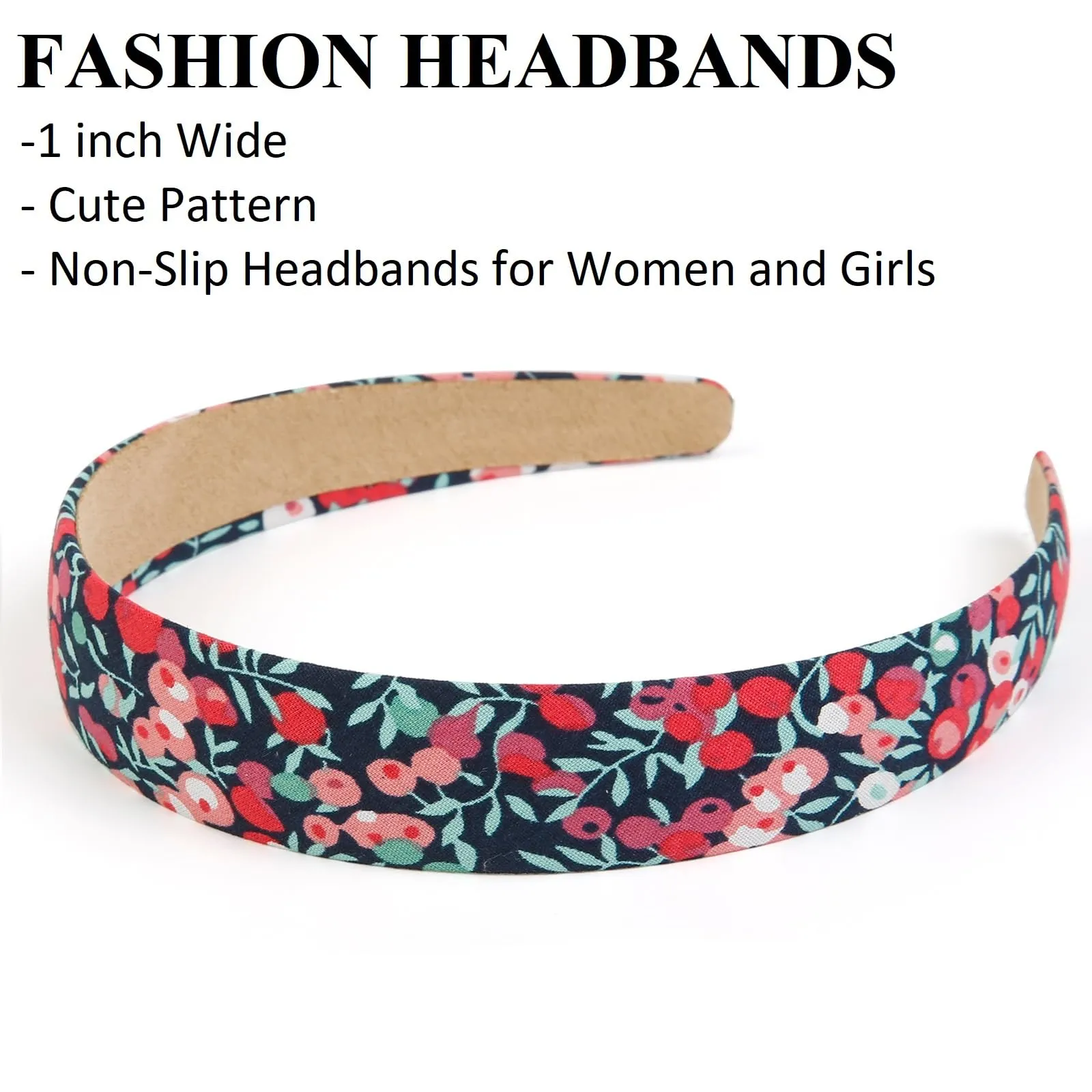 Headbands for Women Non Slip Trendy Headbands for Women’s Hair 1 inch Wide Cute Headband for Girls, Fall Head Bands Elastic Hair Bands for Womens Fashion Accessories for Women 4PCS