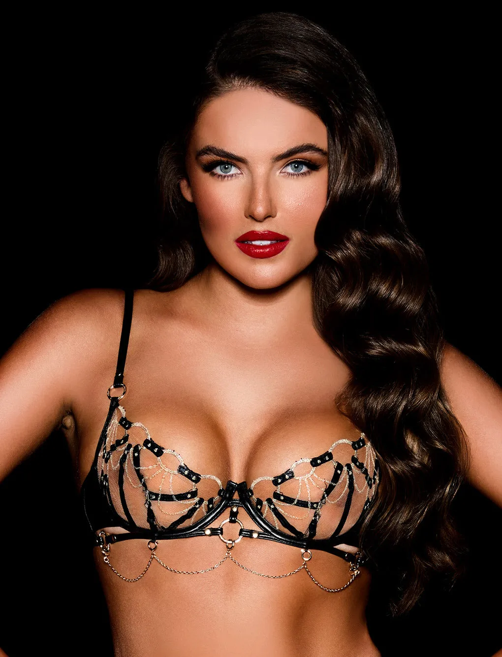 Honey Birdette Ayah Black 3 Piece Lingerie Set Brand New w/ Tag