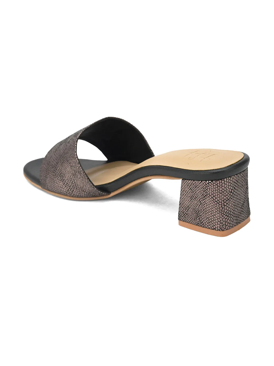Hydes N Hues Black Short Heels with Gun Metal