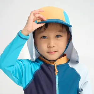 Infant Blocked Legionnare Swim Hat - Apricot