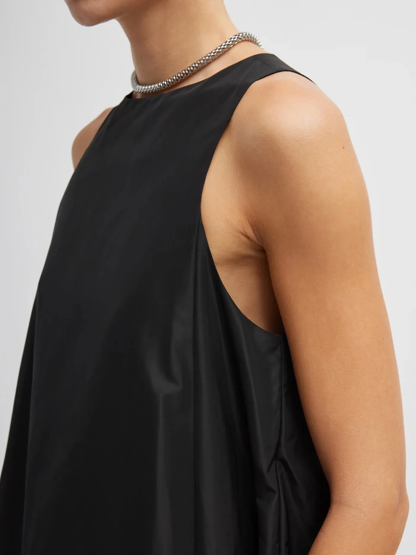 Italian Sporty Nylon Jalouise Dress in Black