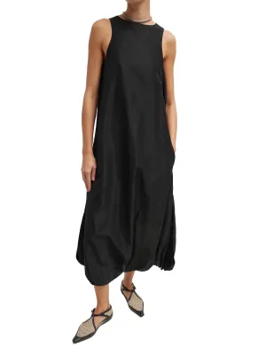 Italian Sporty Nylon Jalouise Dress in Black