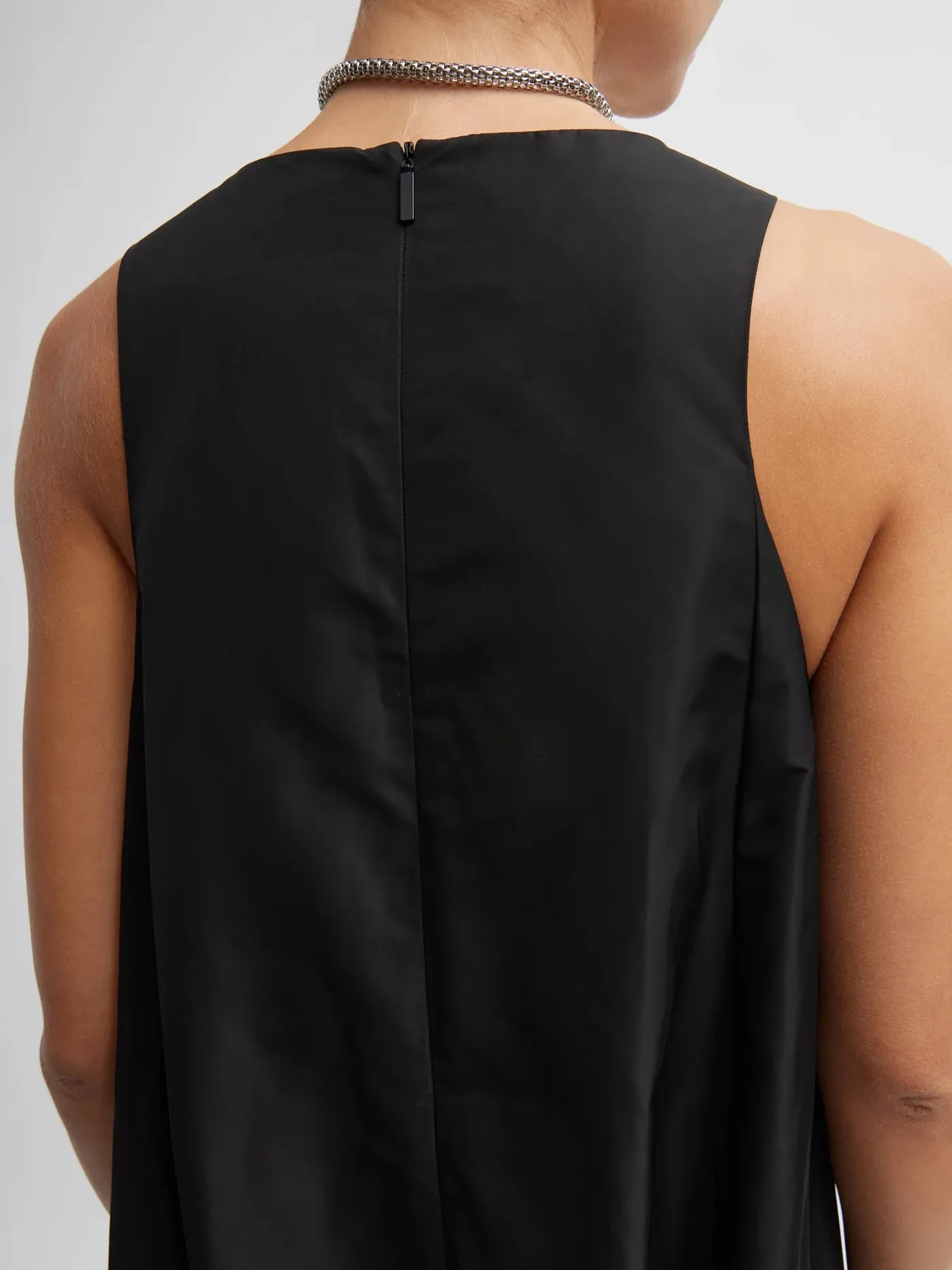 Italian Sporty Nylon Jalouise Dress in Black
