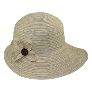 Jeanne Simmons Accessories 3.5" Wide Front Brim Natural Hat (Women's)