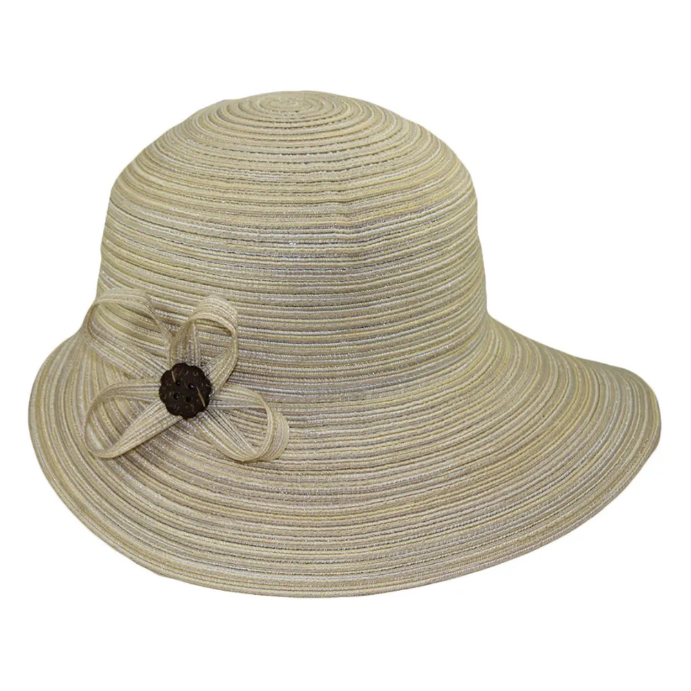 Jeanne Simmons Accessories 3.5" Wide Front Brim Natural Hat (Women's)