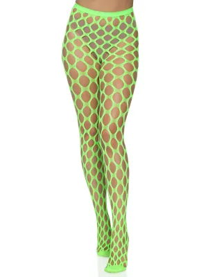 Jumbo Pothole Net Tights - Neon Green - One Size Green - One Size
