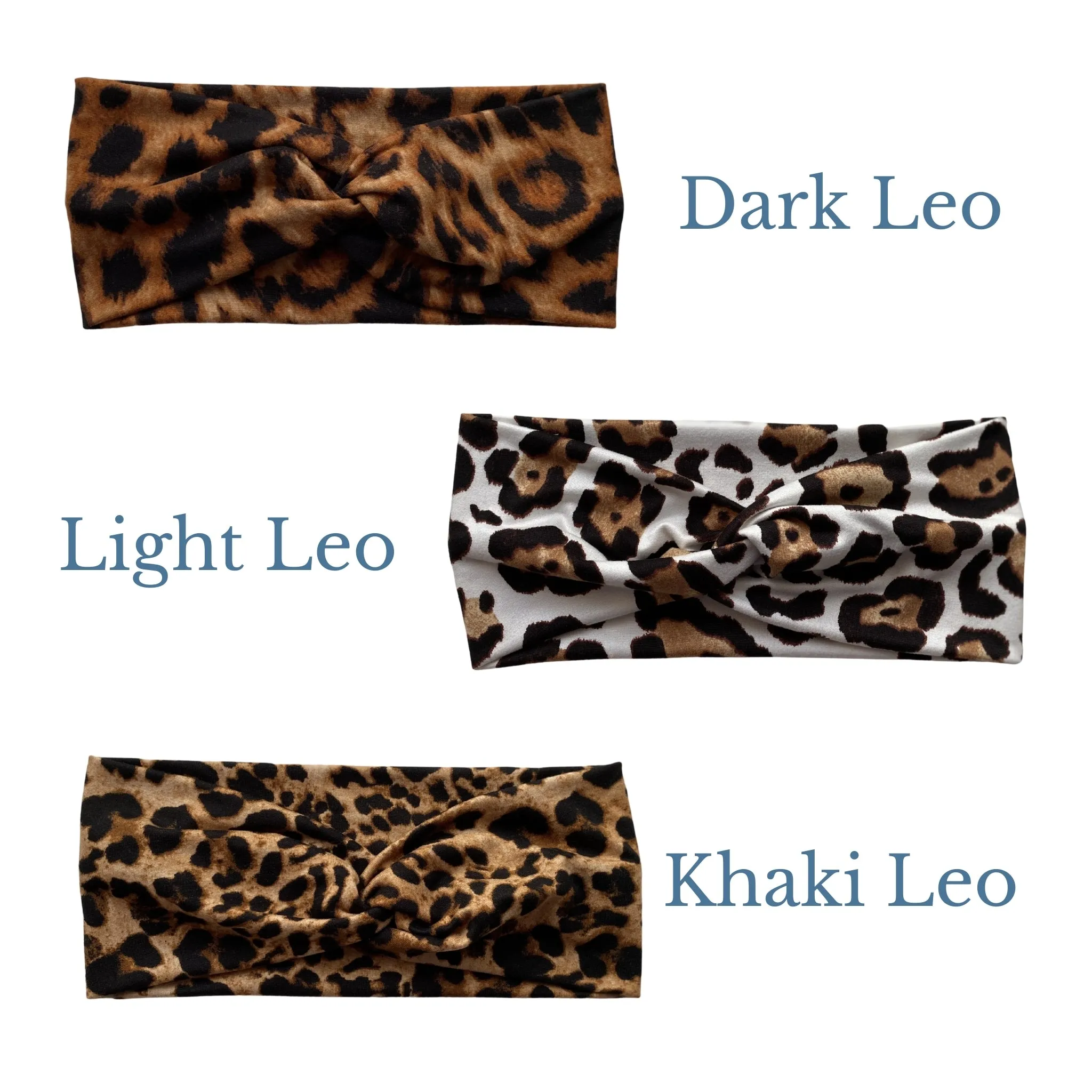Khaki Leopard Faux Knot Headband