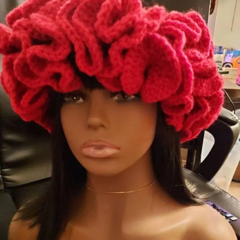 Knitted Ruffled Hats