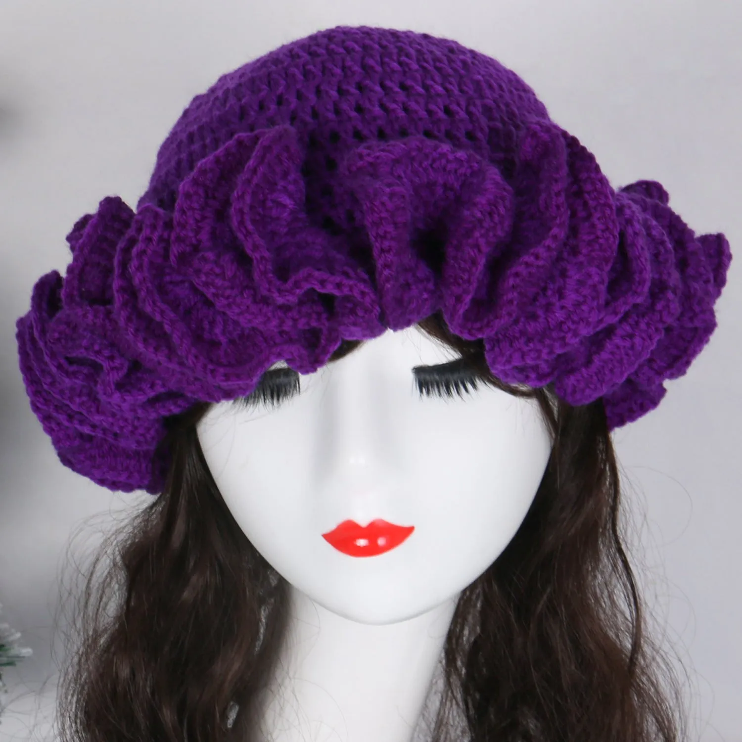 Knitted Ruffled Hats
