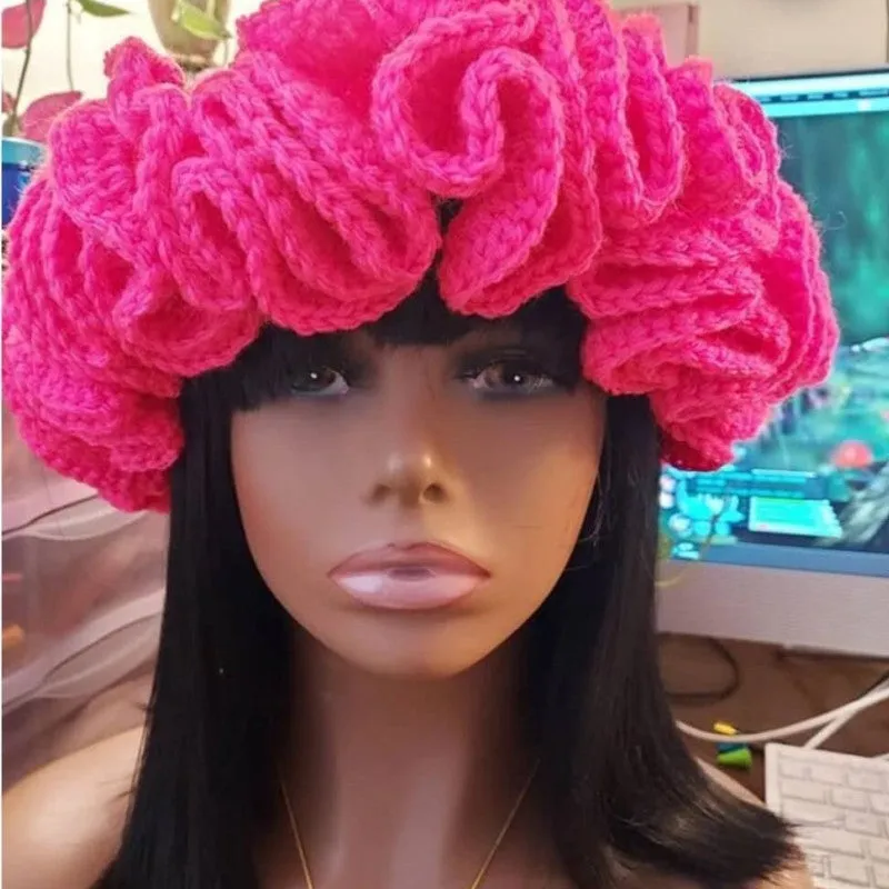 Knitted Ruffled Hats