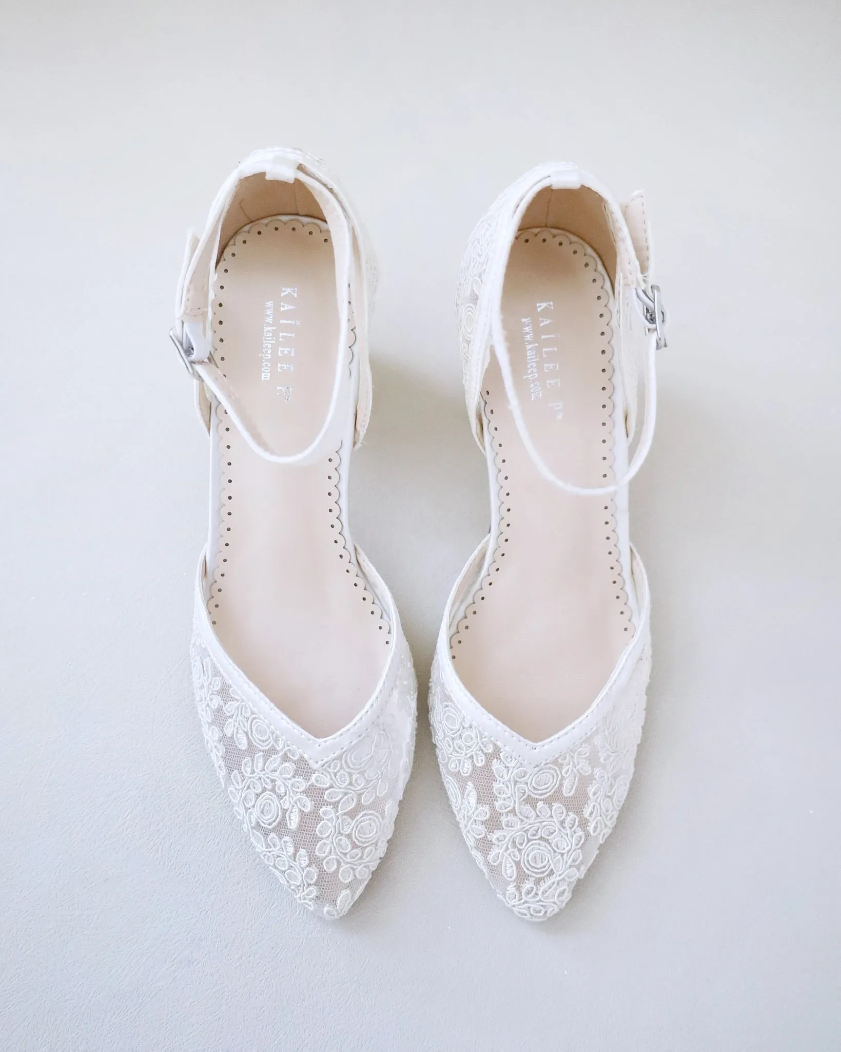 Lace Block Heel For Weddings
