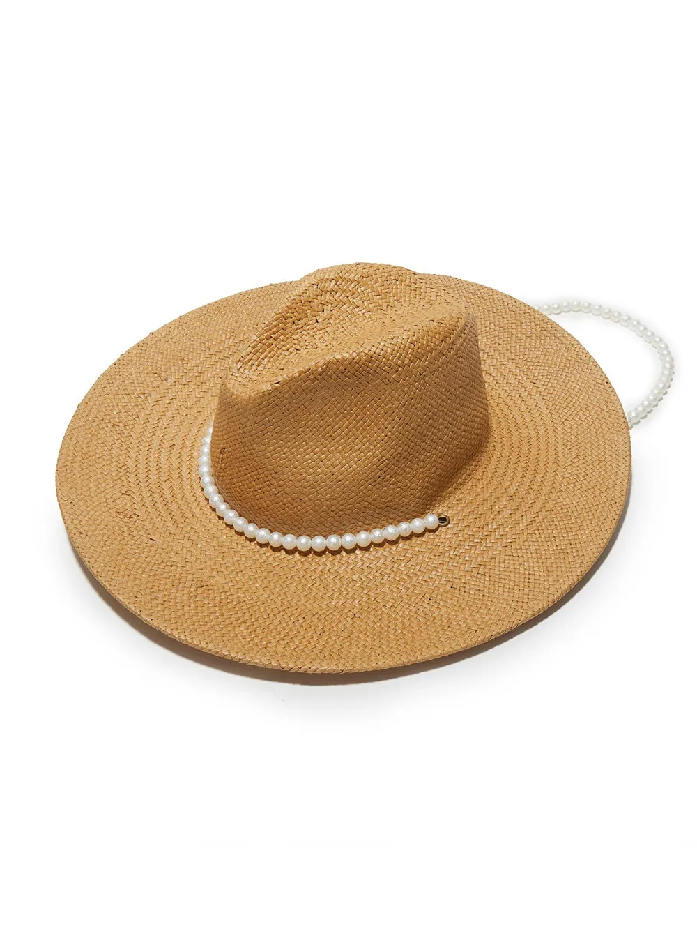 Lele Sadoughi Pearl Strand Straw Hat in Natural