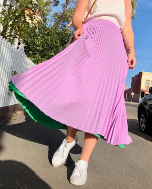 Lilac Lime Pleated Skirt