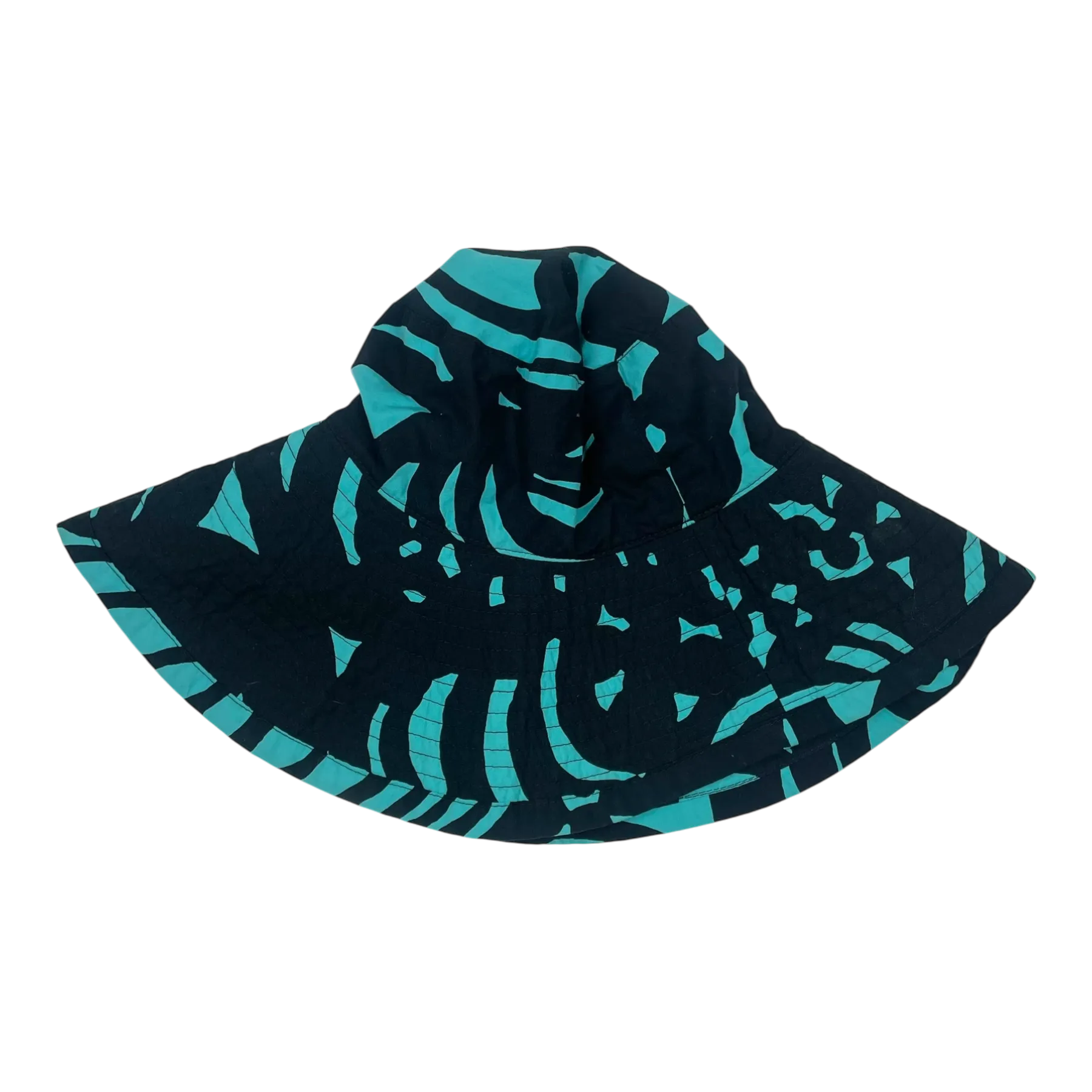 Marimekko summer hat, turquoise / black | M