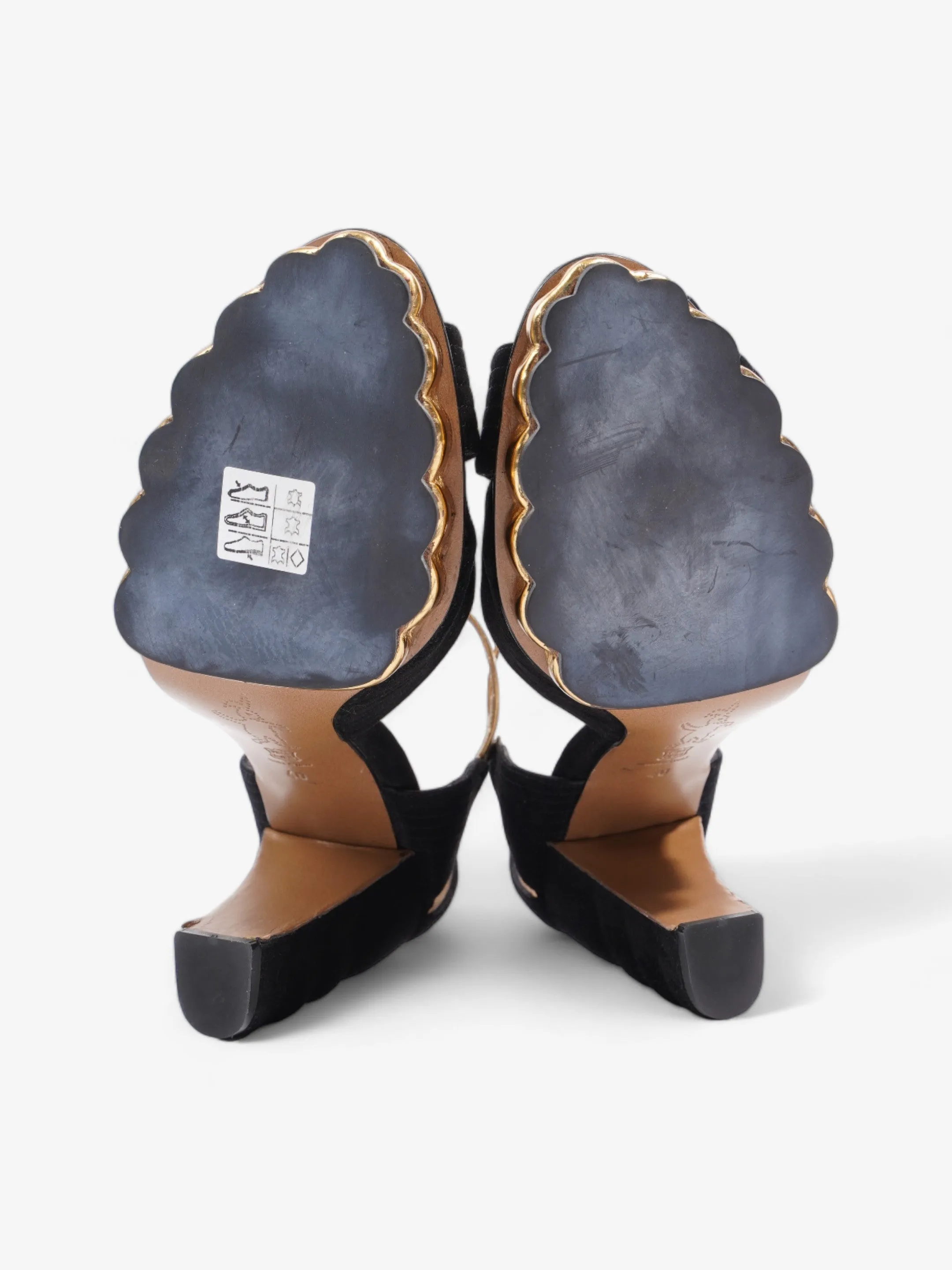Marni Colourblock Pattern D'Orsay Heel 95mm Black / Gold Suede EU 40 UK 7