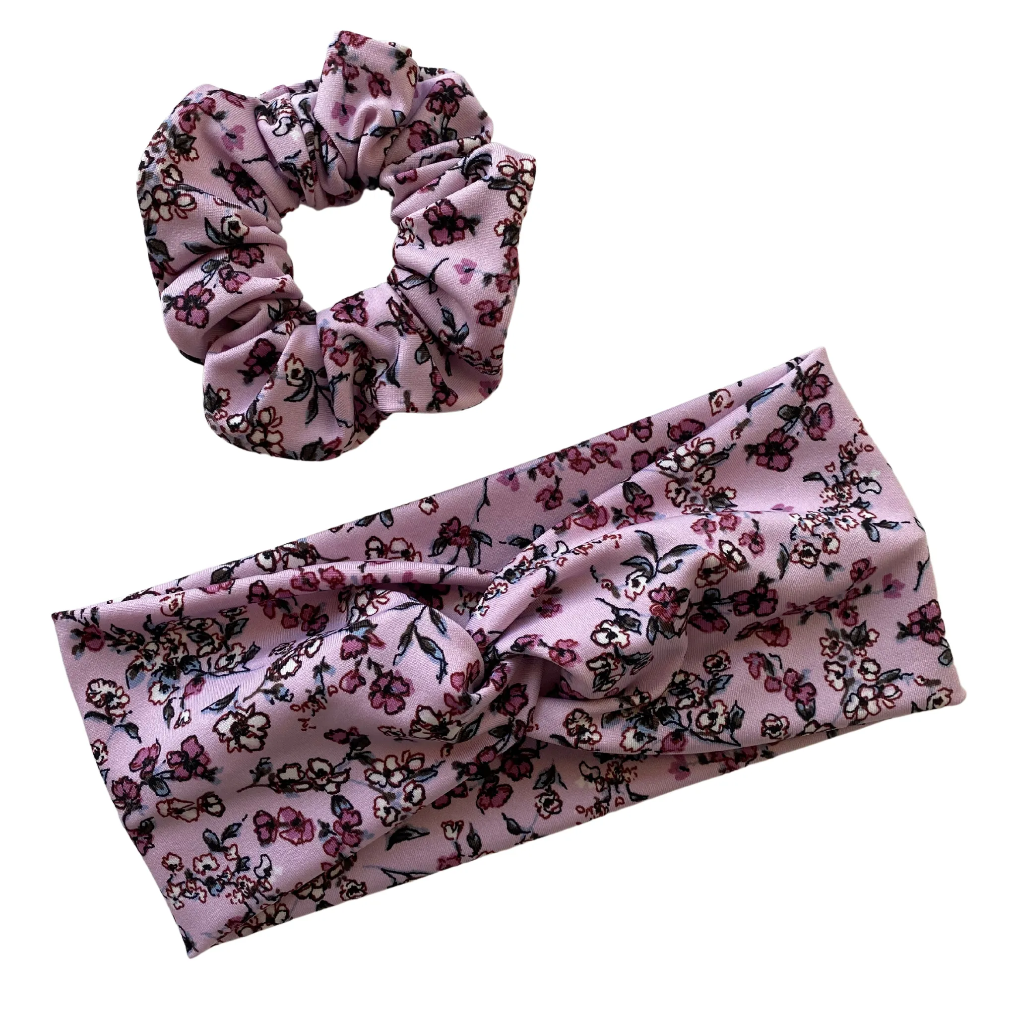 Mini Floral On Lilac Ice Faux Knot Headband