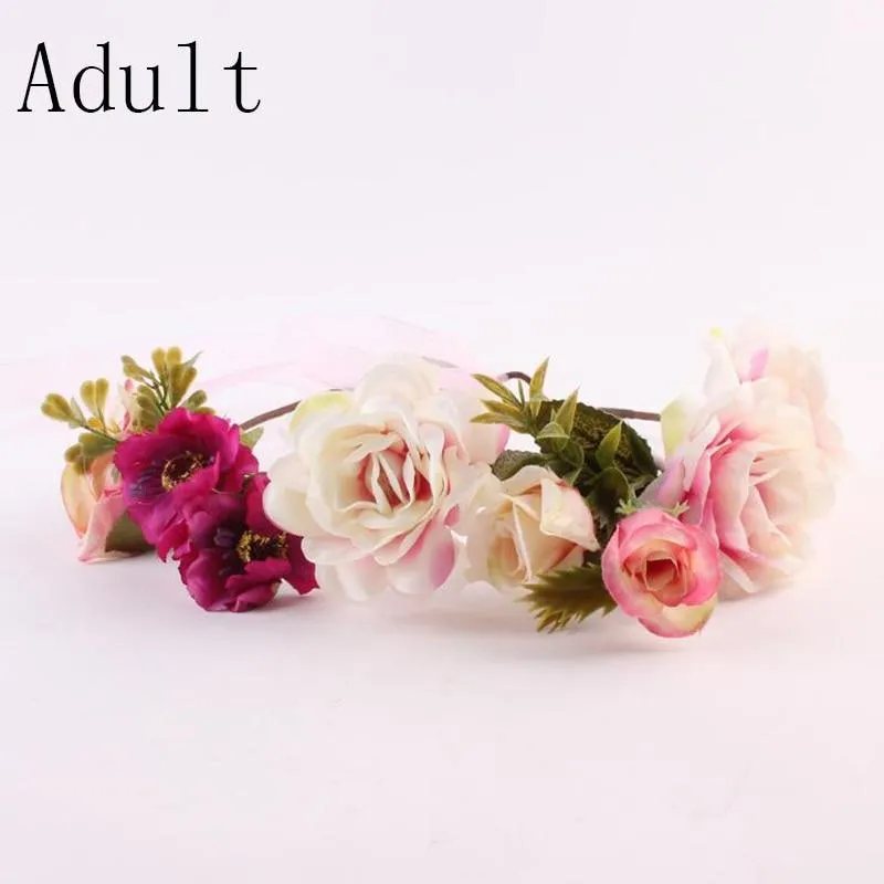 Modern Flower Headband Newborn  Matching Flower Crown for Mother Kids  Hair Band Accessories