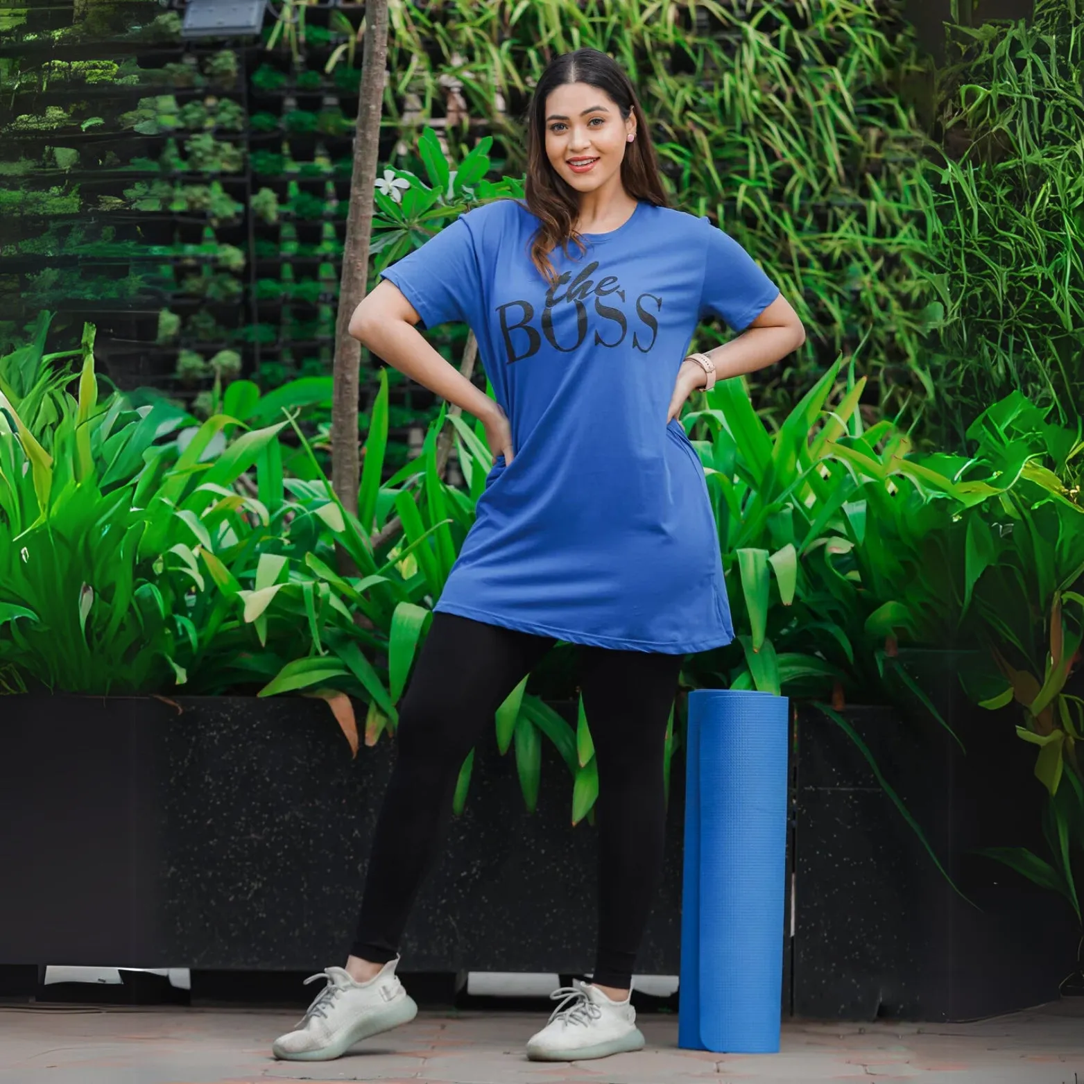 Ocean Blue Relaxed Fit Long T-Shirt for Women Perfect for Outings