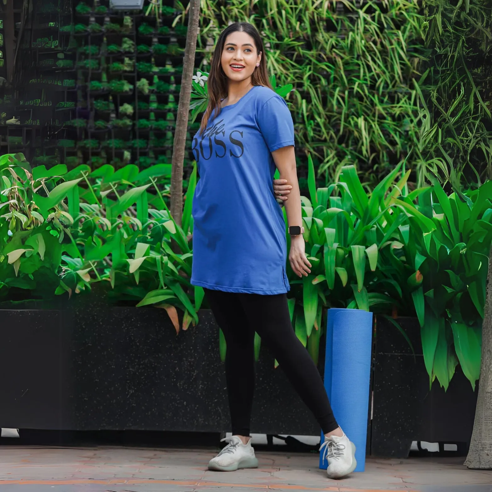 Ocean Blue Relaxed Fit Long T-Shirt for Women Perfect for Outings