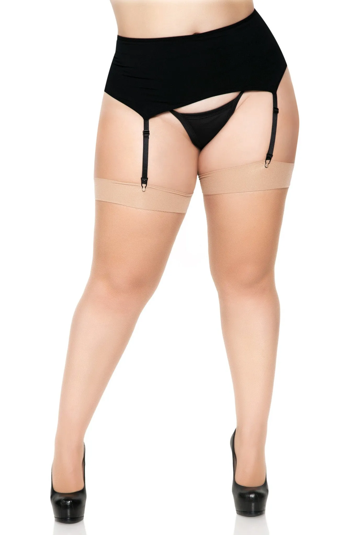 Plus Size Micro Net Spandex Stockings