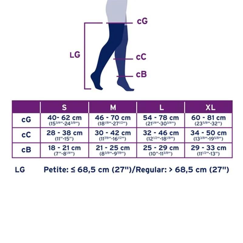 PR/1 JOBST OPAQUE WOMEN, THIGH HIGH PETITE W/SIL DOT BAND, 20-30MMHG, XL, NATURAL, OPEN TOE