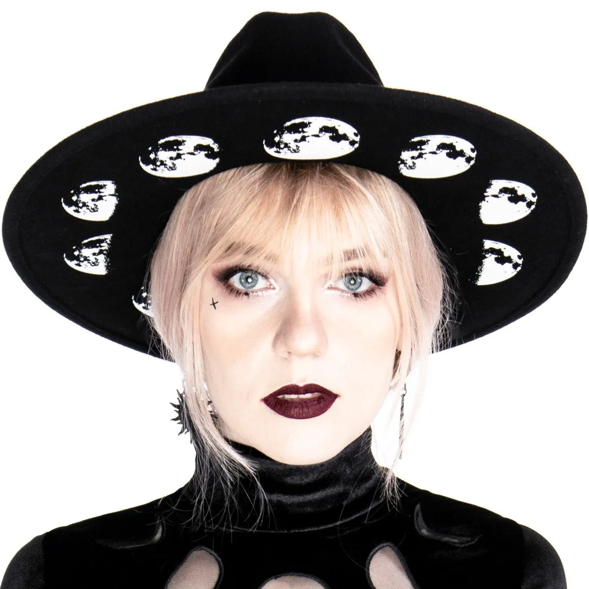 Restyle Gothic Wide Stiff Moon Phases Headdress Hat