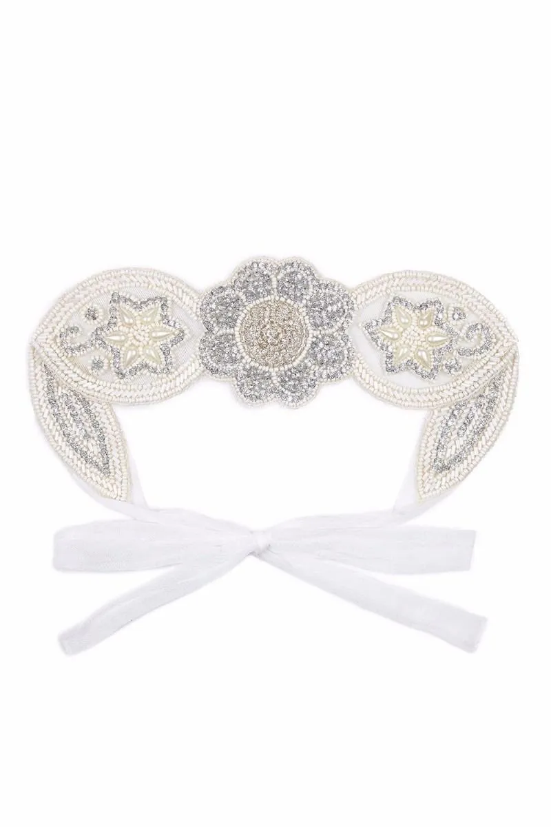 Roaring 20s Style Headband in Off White - SOLD OUT