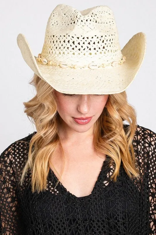 Seashell Hat Band Cowboy Straw Hat