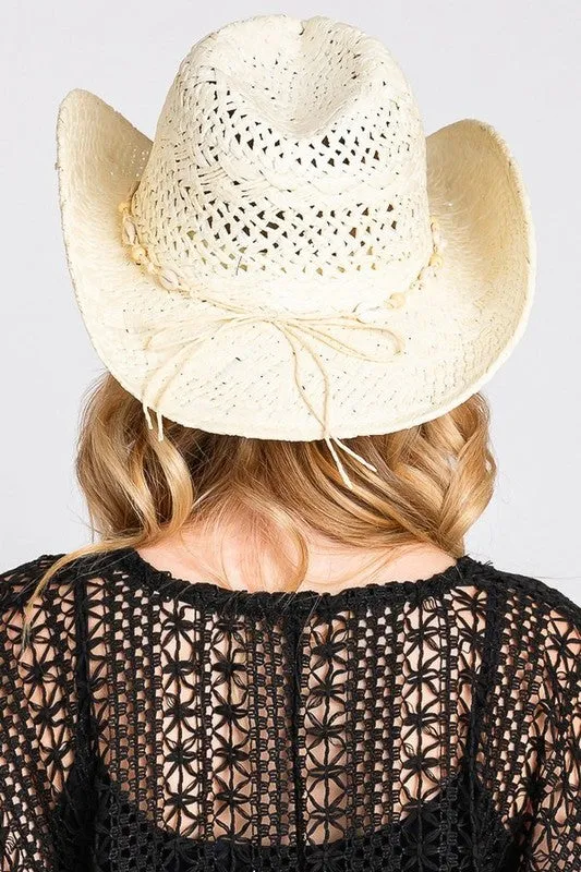 Seashell Hat Band Cowboy Straw Hat