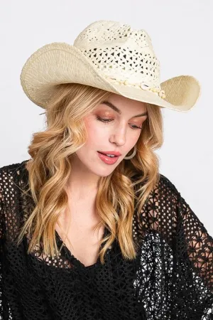 Seashell Hat Band Cowboy Straw Hat