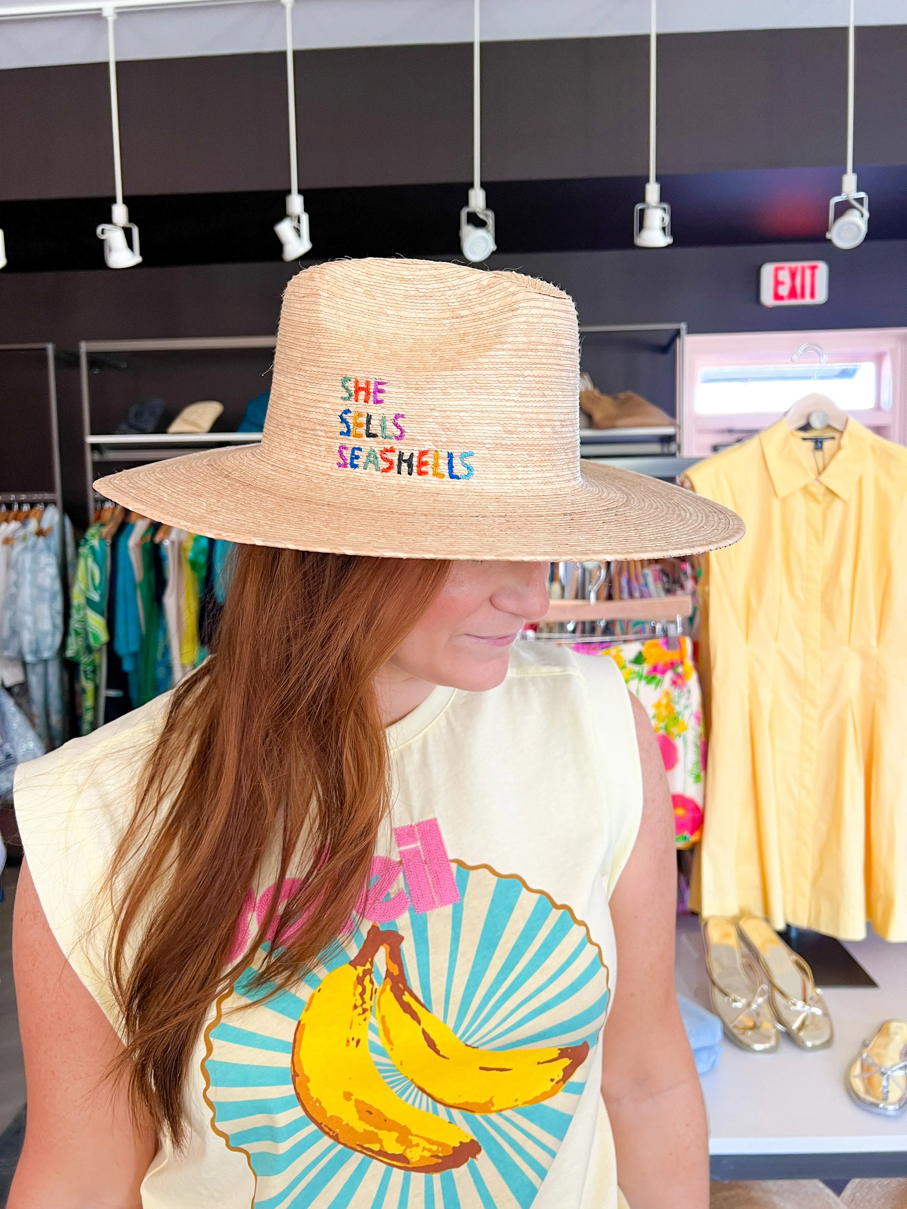 She Shells Seashells Palm Hat