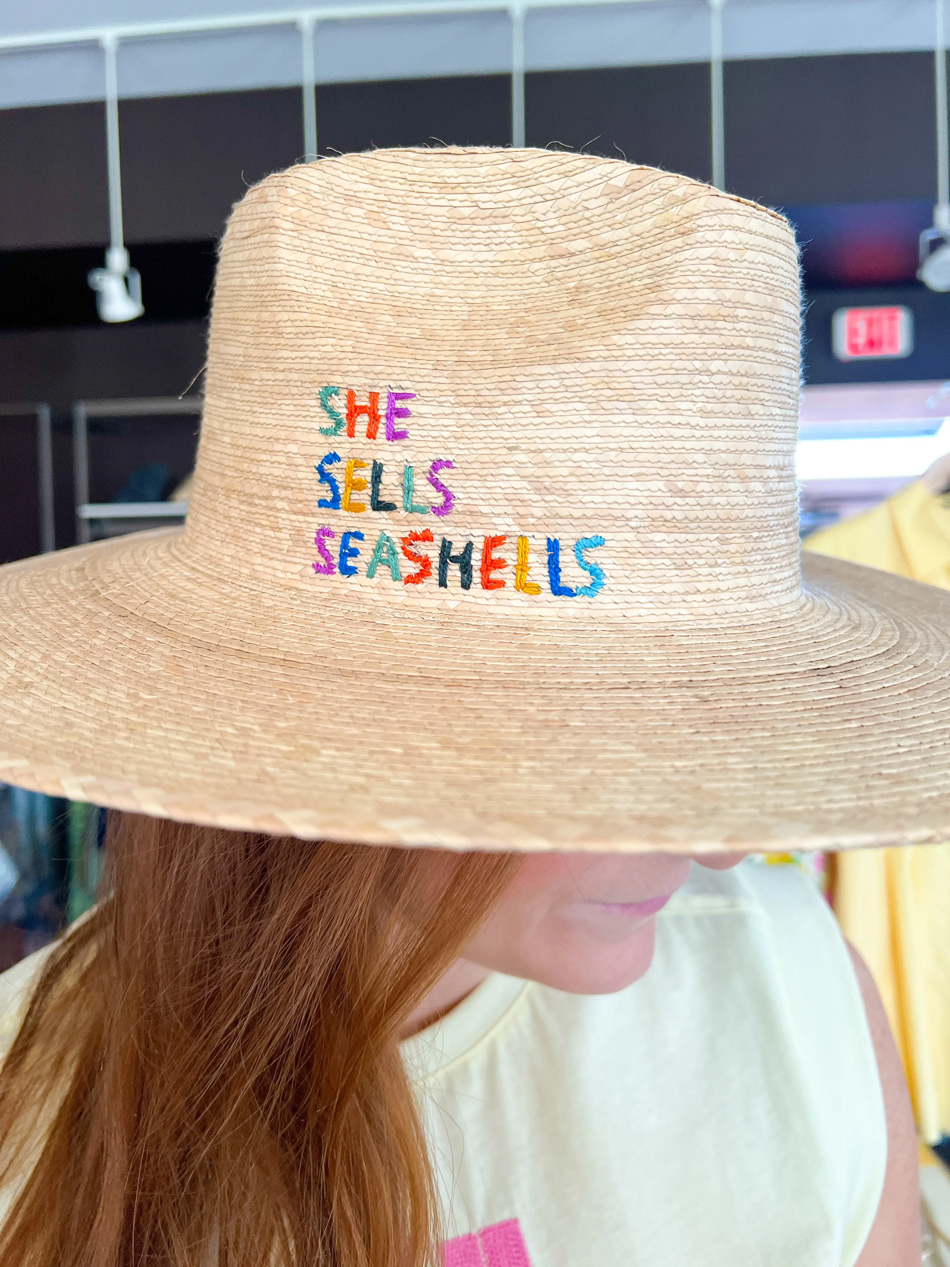 She Shells Seashells Palm Hat