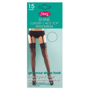Silky Shine Luxury Lace Top Stockings