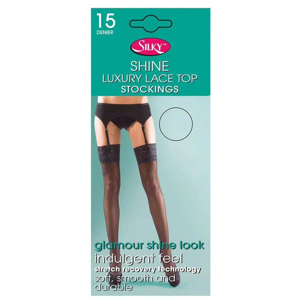 Silky Shine Luxury Lace Top Stockings