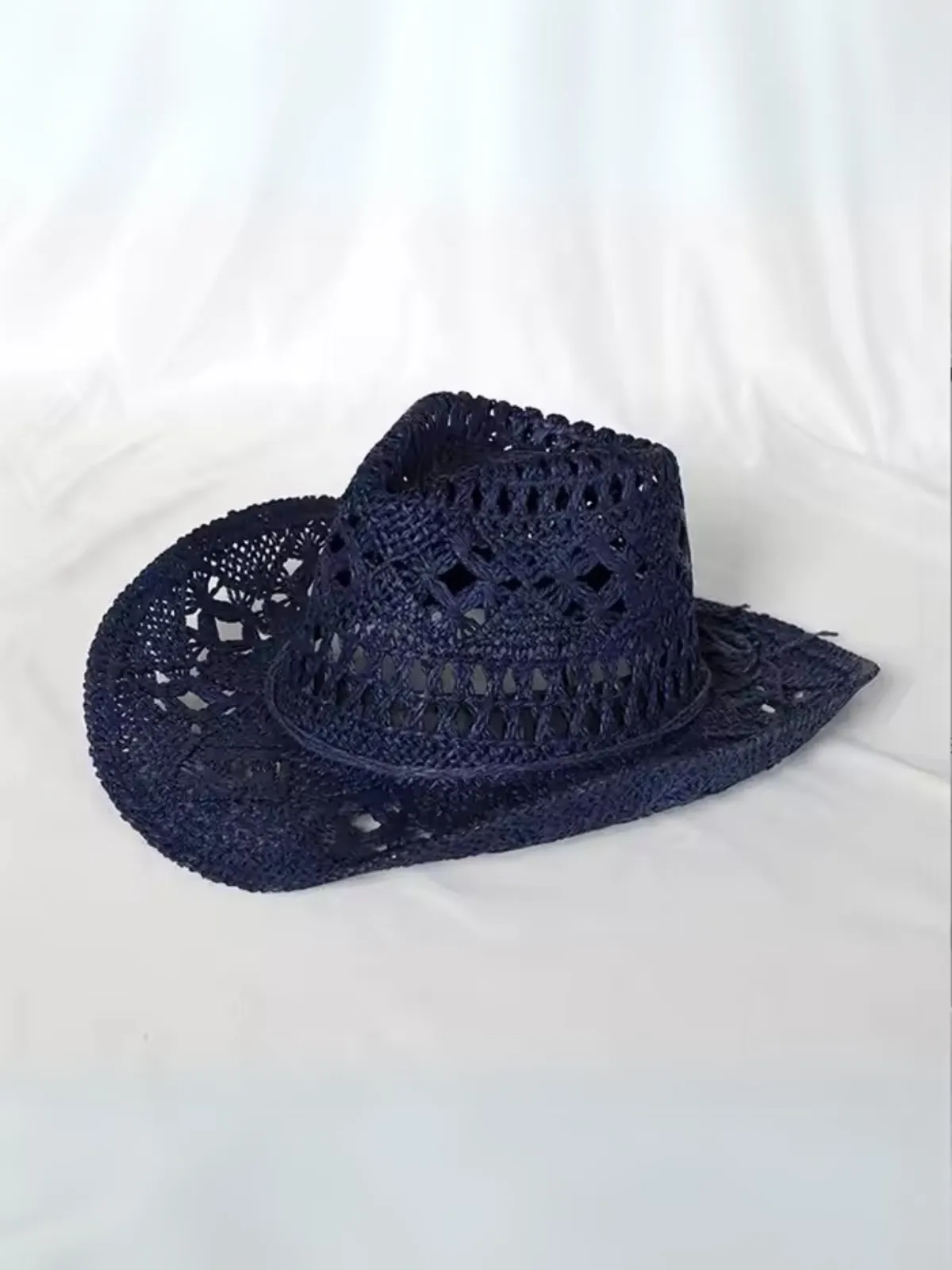 Simple Chic Blue Straw Cowboy Hat