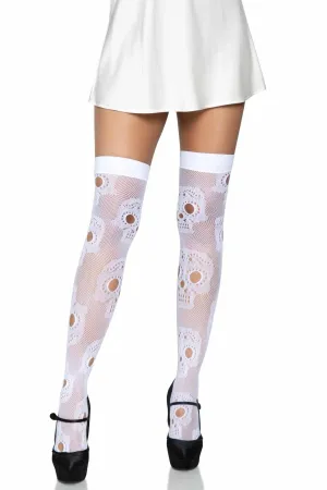 Sugar Skull Net Thigh Highs