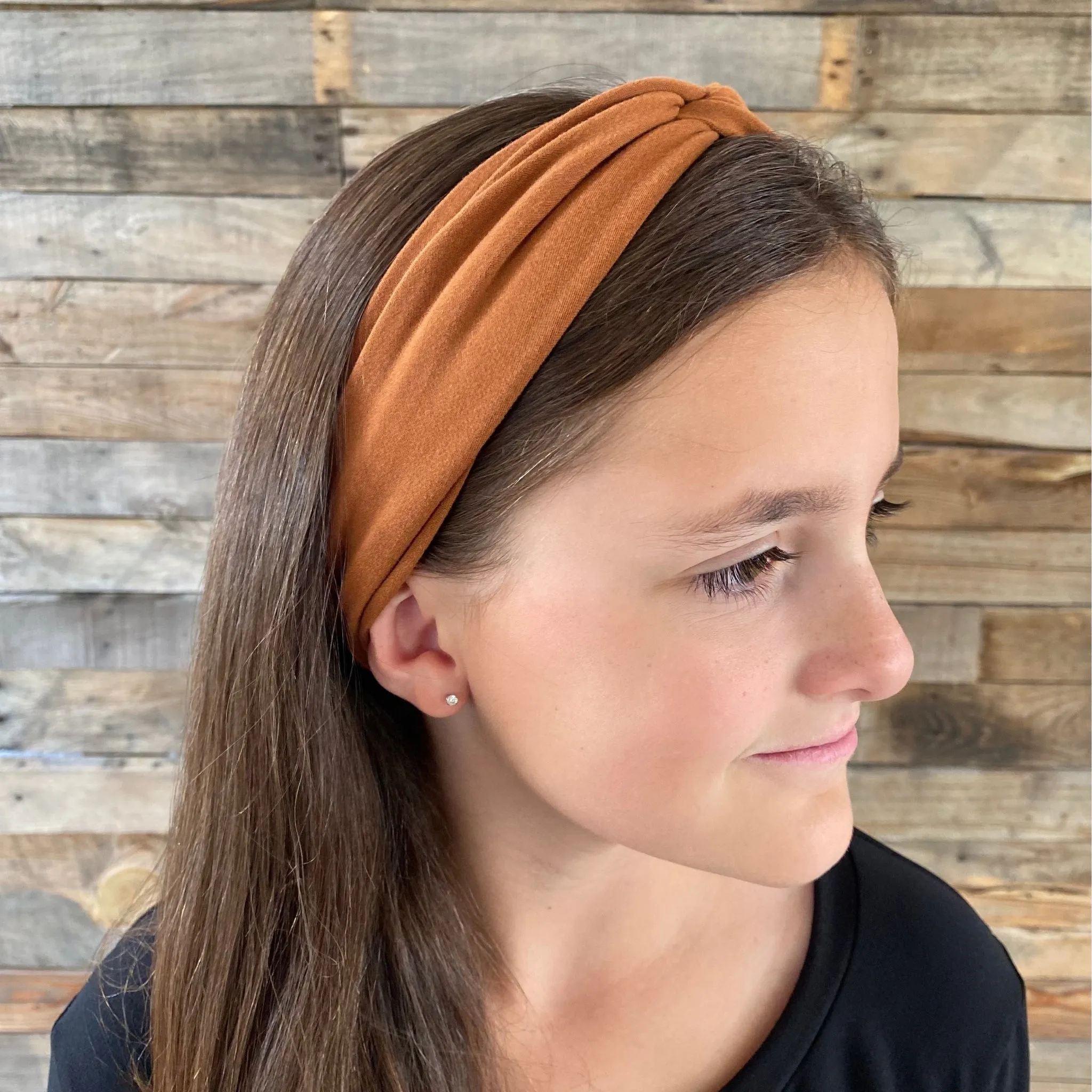 Tawny Brown Matte Faux Knot Headband