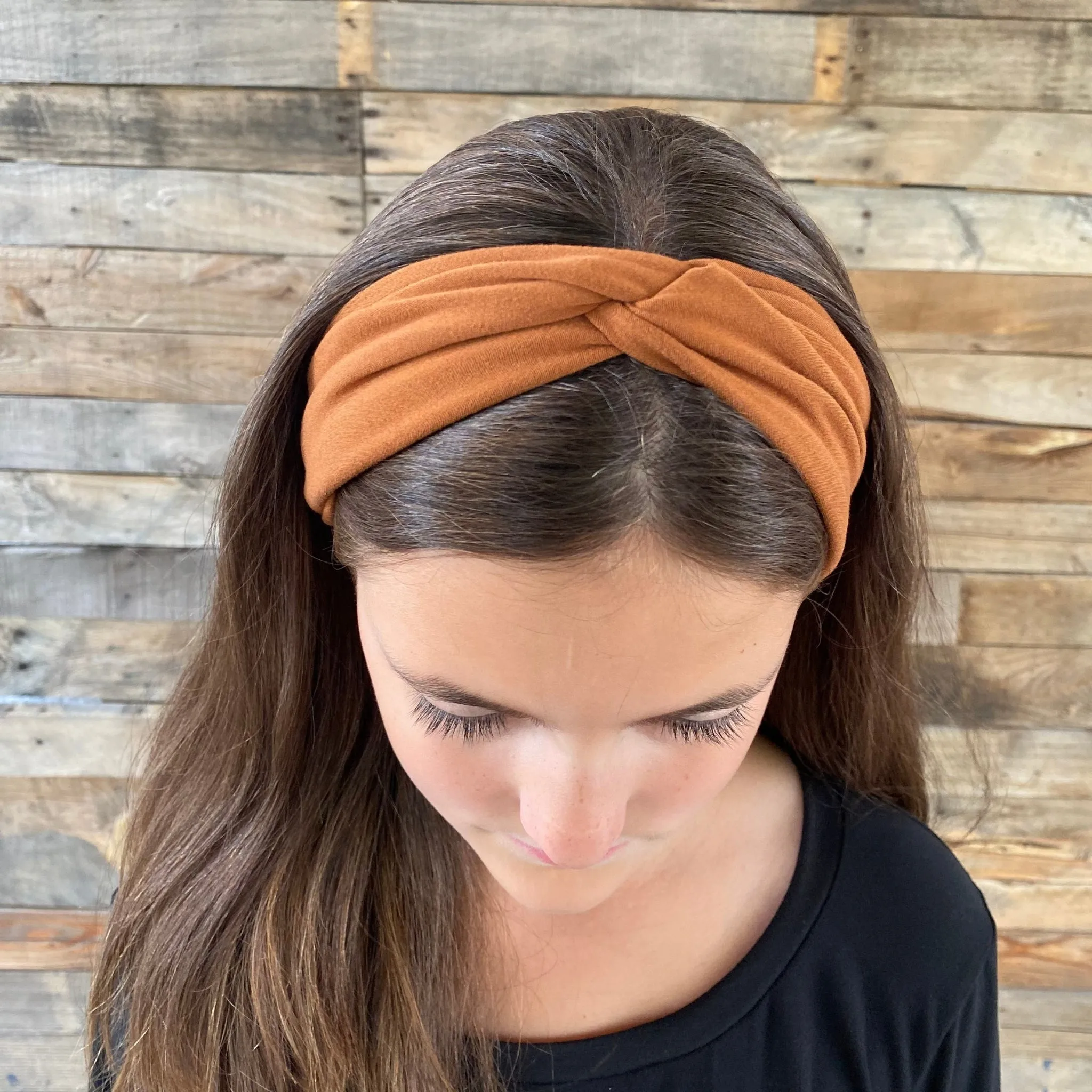 Tawny Brown Matte Faux Knot Headband