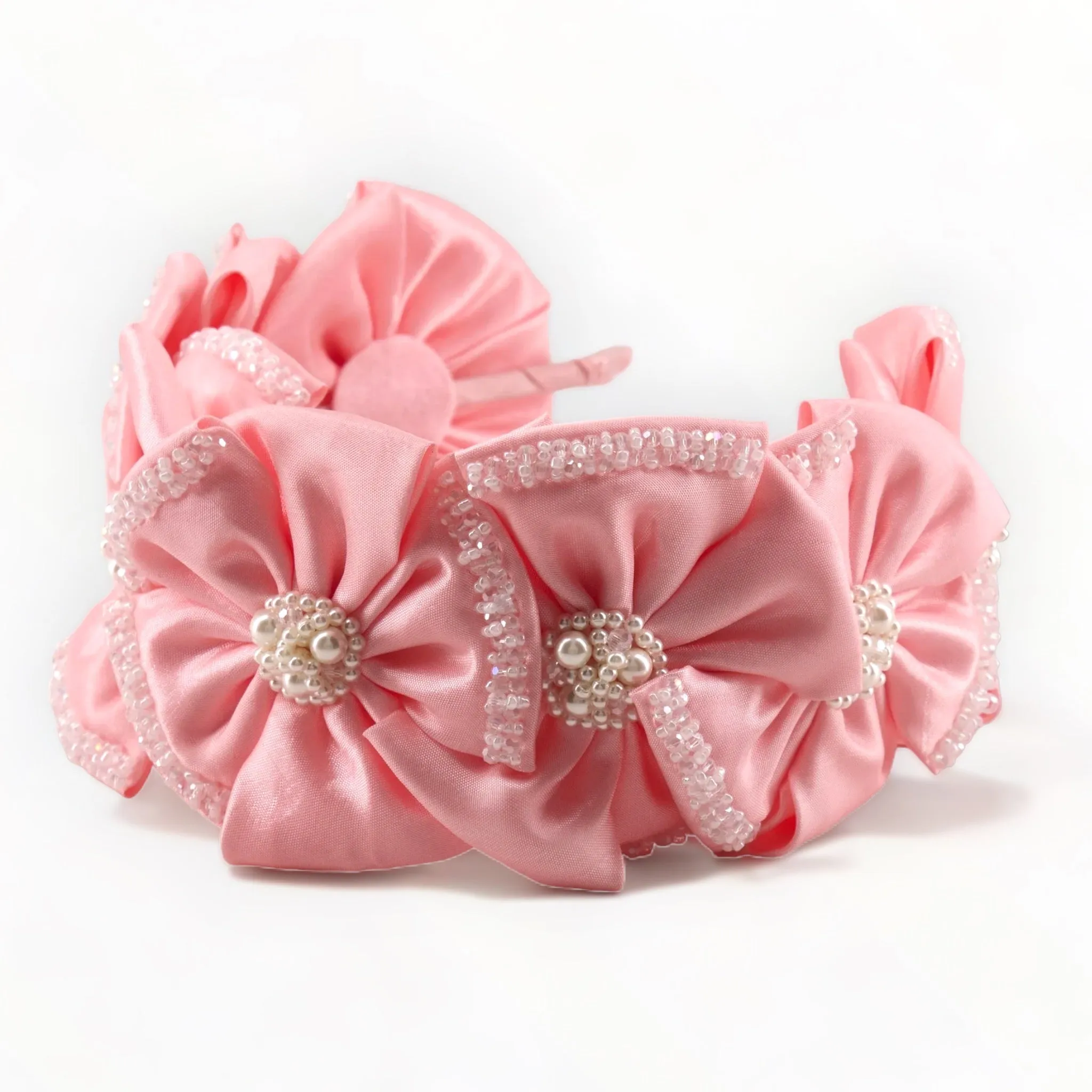 The Florian Childrens premium satin & pearl headband