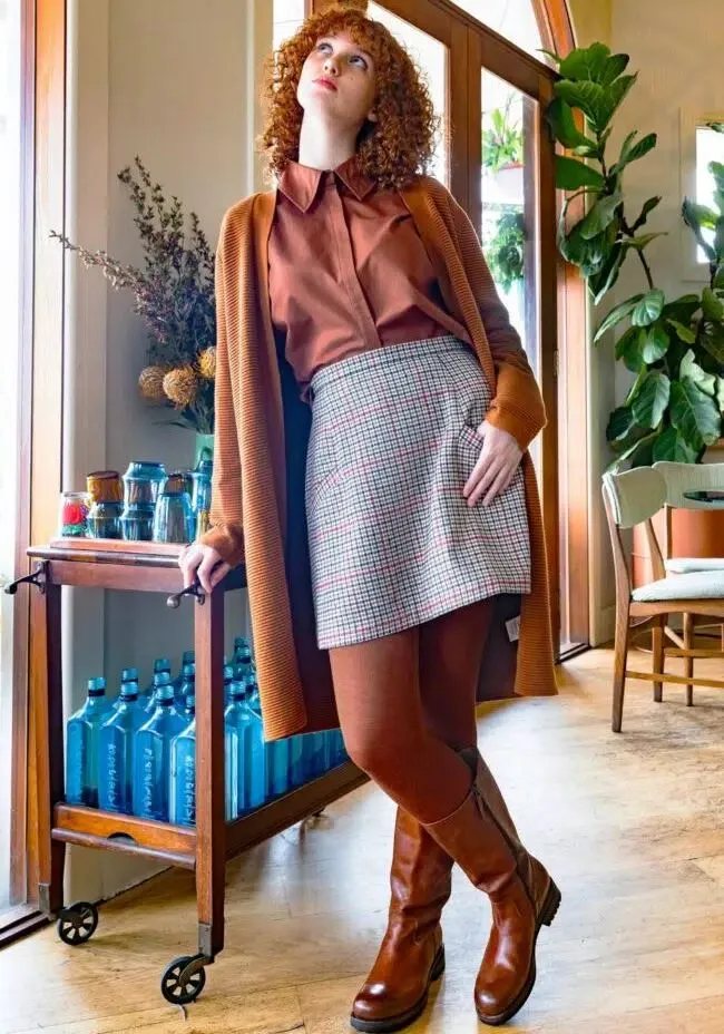 TIGHTOLOGY Merino Wool Tights - Luxe Toffee