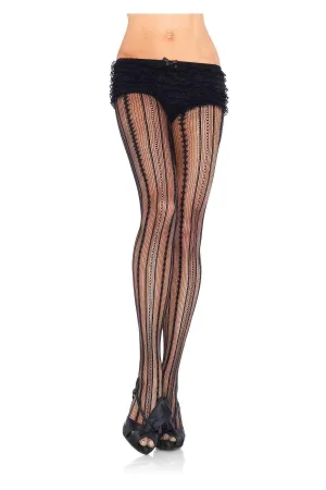 Vintage Pinstripe Net Pantyhose