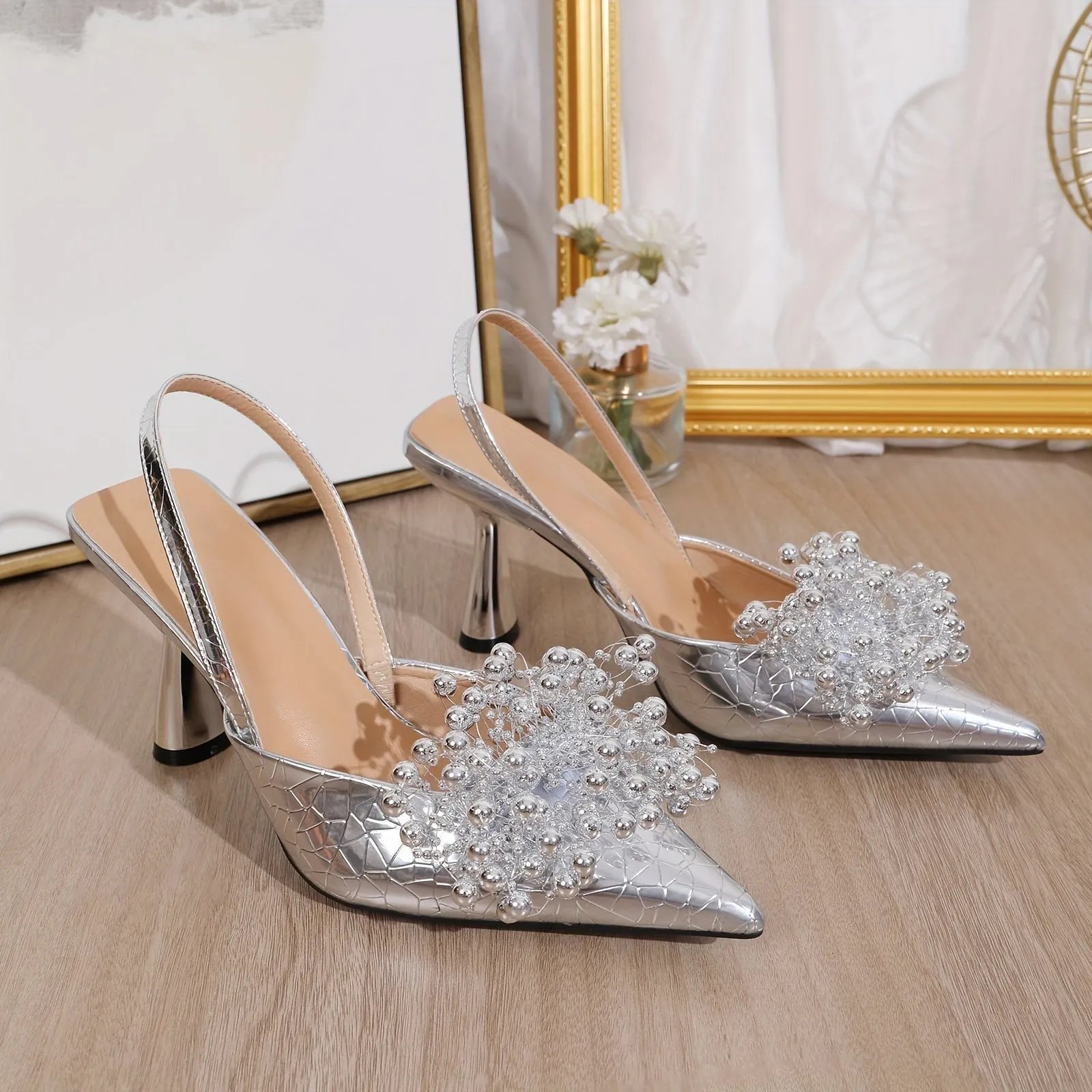 VougeVamp Pointed Toe Stiletto Sandals – Elegant One-Strap High Heels for Summer