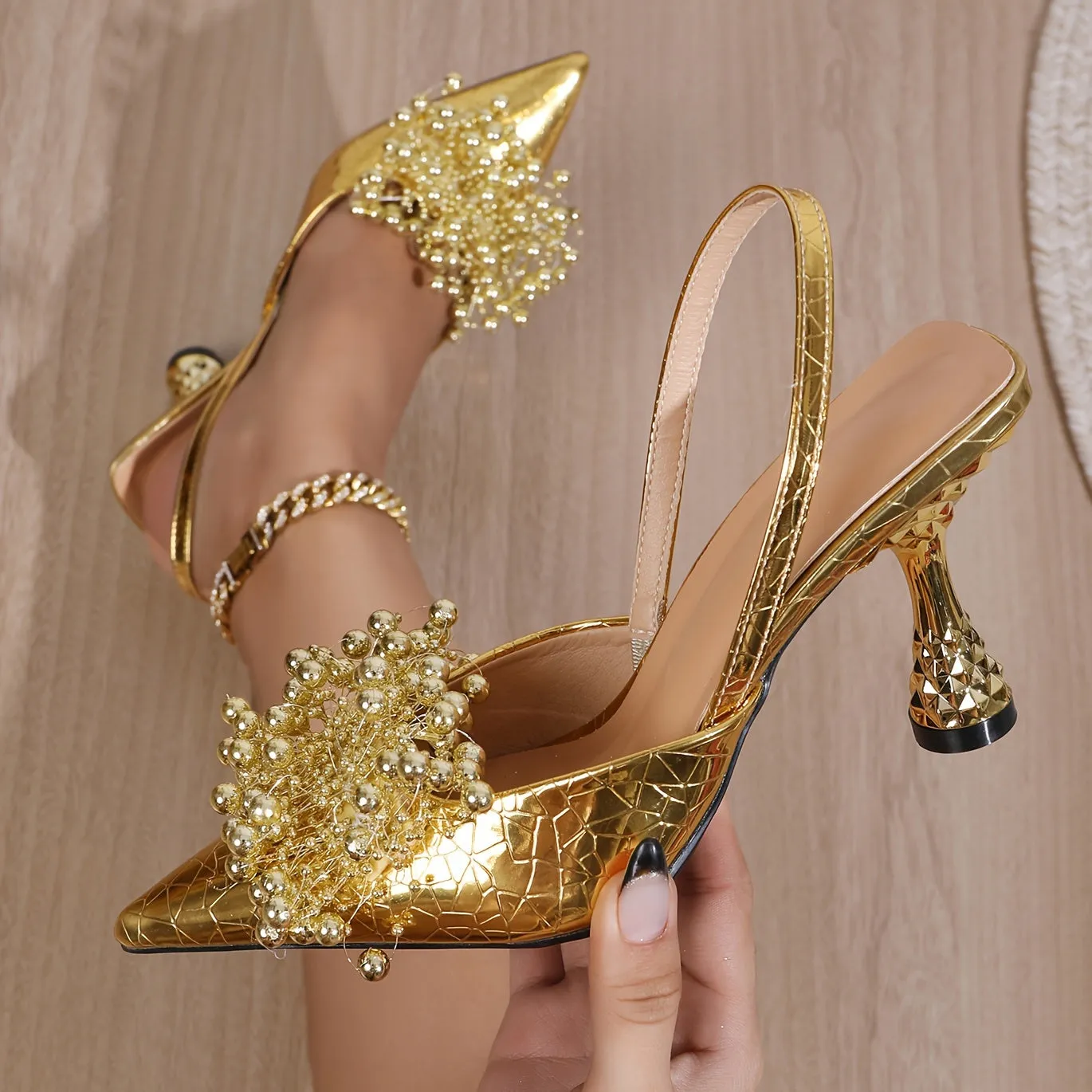 VougeVamp Pointed Toe Stiletto Sandals – Elegant One-Strap High Heels for Summer